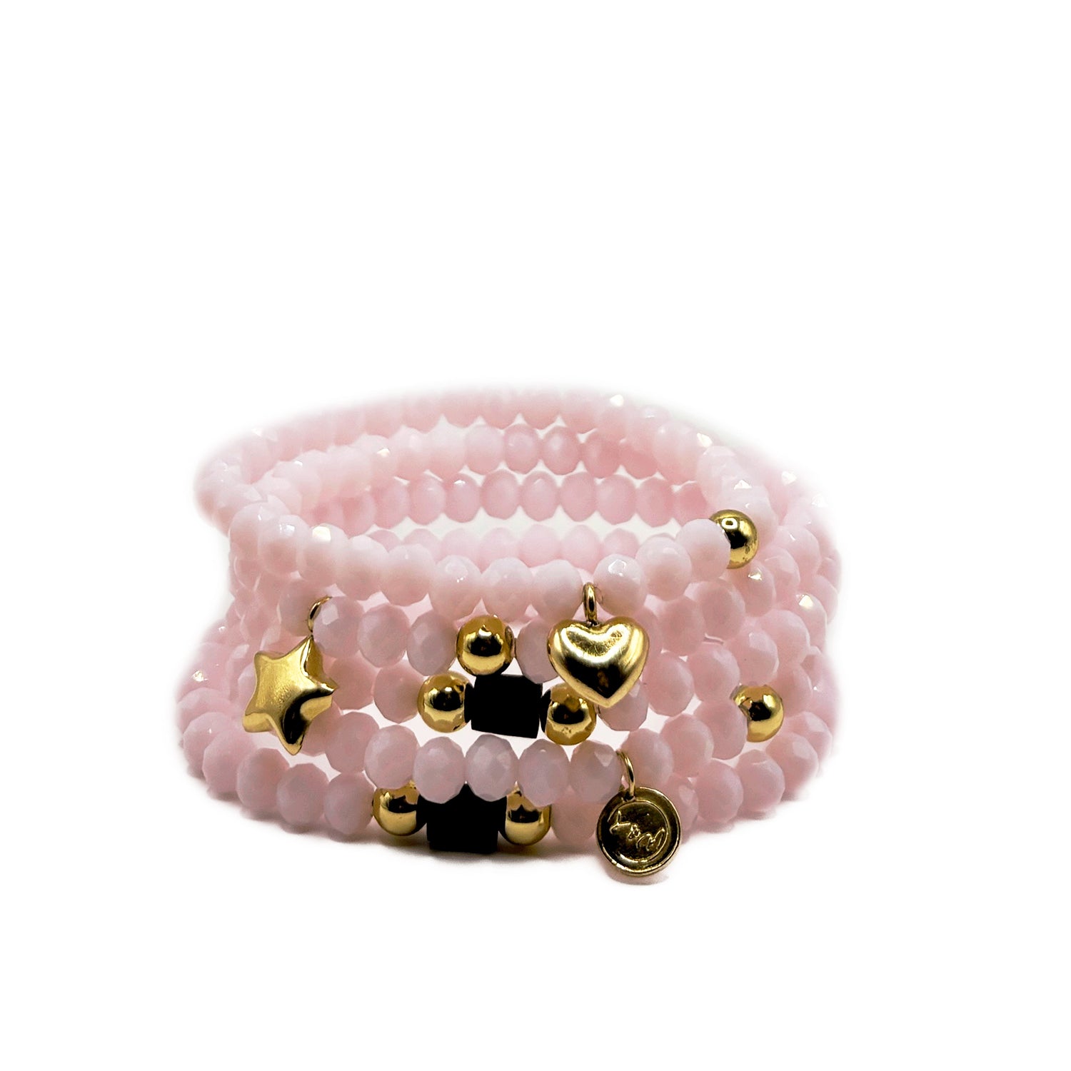 Sweet art (mit Anhängern aus Gold 18K und Jet-Steinen)