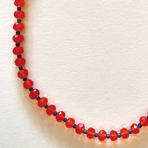 The orange crystals necklace