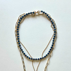 The Saint Benito and blue necklace