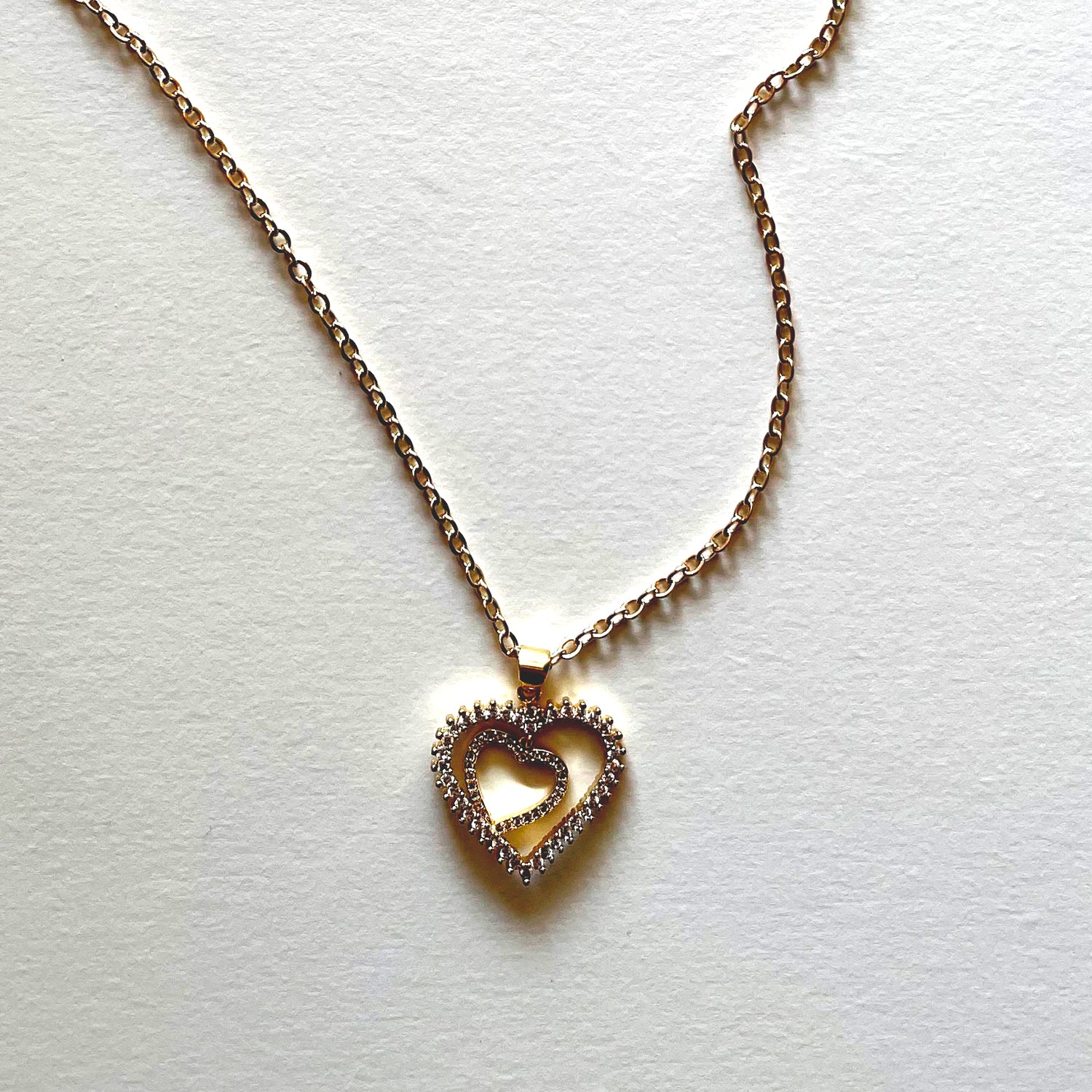 The double heart necklace