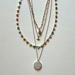 Load image into Gallery viewer, The white Saint Benedict and hearts necklaces
