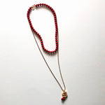 Load image into Gallery viewer, Red crystal and dragon necklace set
