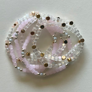 Crystal bracelets white and pink