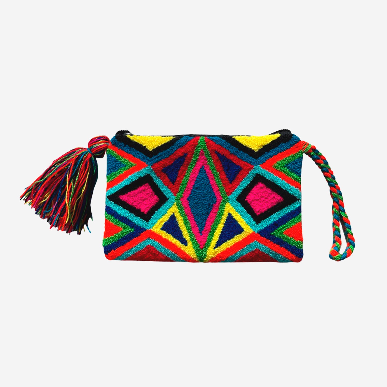 Wayuu clutch small - geometric blue