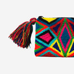 Load image into Gallery viewer, Wayuu clutch small - geometric blue
