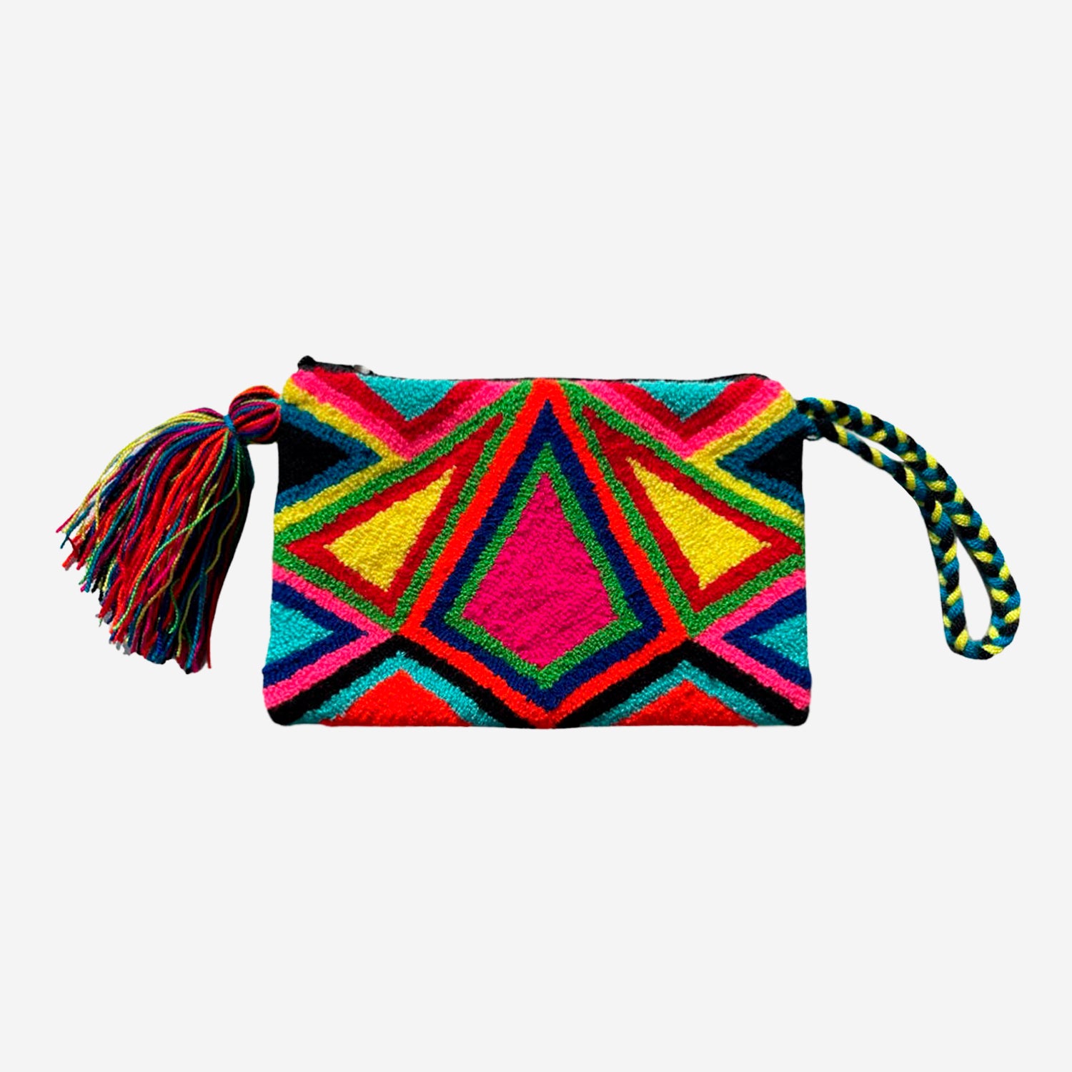 Wayuu clutch small - geometric pink