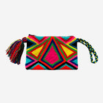 Load image into Gallery viewer, Wayuu clutch small - geometric pink

