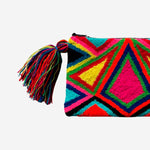 Load image into Gallery viewer, Wayuu clutch small - geometric pink
