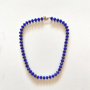 The royal blue and orange necklace