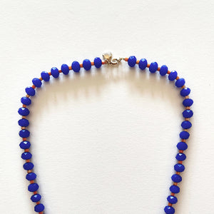 The royal blue and orange necklace