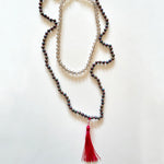 Load image into Gallery viewer, The metallic japamala and the crystal necklace
