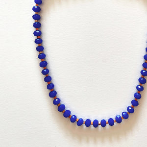 The royal blue and orange necklace