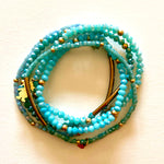 Load image into Gallery viewer, Crystal bracelets blue- 5 bracelets

