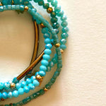 Load image into Gallery viewer, Crystal bracelets blue- 5 bracelets
