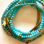 Load image into Gallery viewer, Crystal bracelets blue- 5 bracelets
