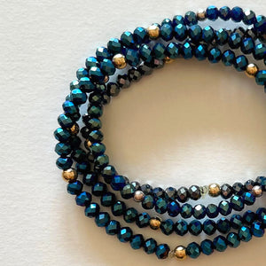 Crystal bracelets dark blue