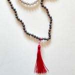 Load image into Gallery viewer, The metallic japamala and the crystal necklace

