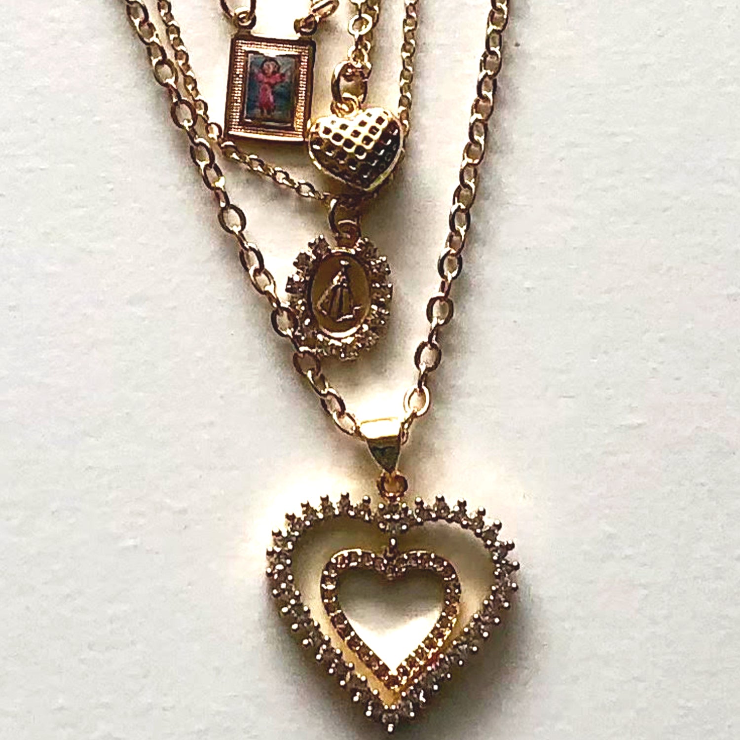 Set of golden necklaces