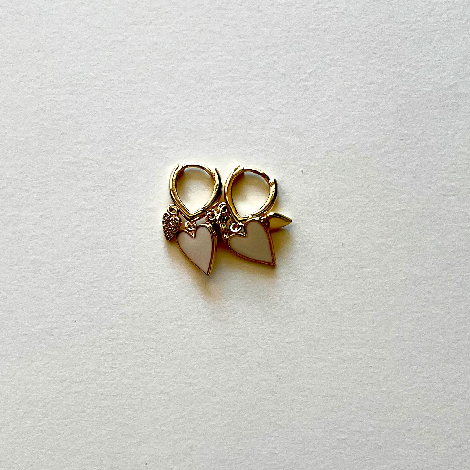The white heart earrings