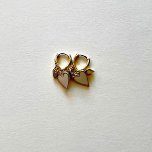 The white heart earrings