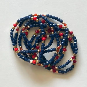 Crystal bracelets blue and red