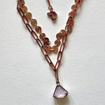 Load image into Gallery viewer, The white stone and rosa gold necklace
