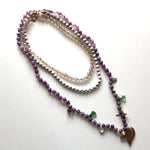 Load image into Gallery viewer, The purple, white and nature necklace
