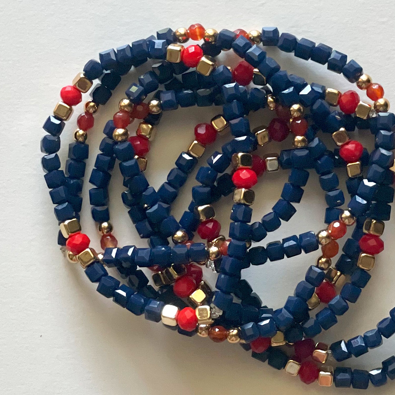 Crystal bracelets blue and red