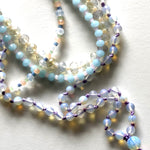 Load image into Gallery viewer, Violet Japamala and blue and white crystal necklace
