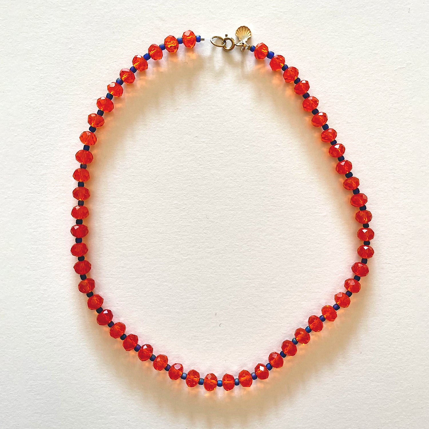 The orange crystals necklace