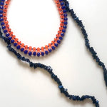 Load image into Gallery viewer, Set of orange and blue crystal necklaces
