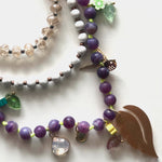 Load image into Gallery viewer, The purple, white and nature necklace
