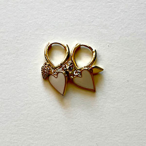 The white heart earrings