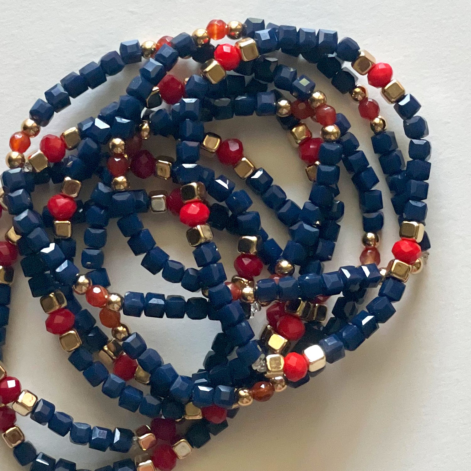 Crystal bracelets blue and red